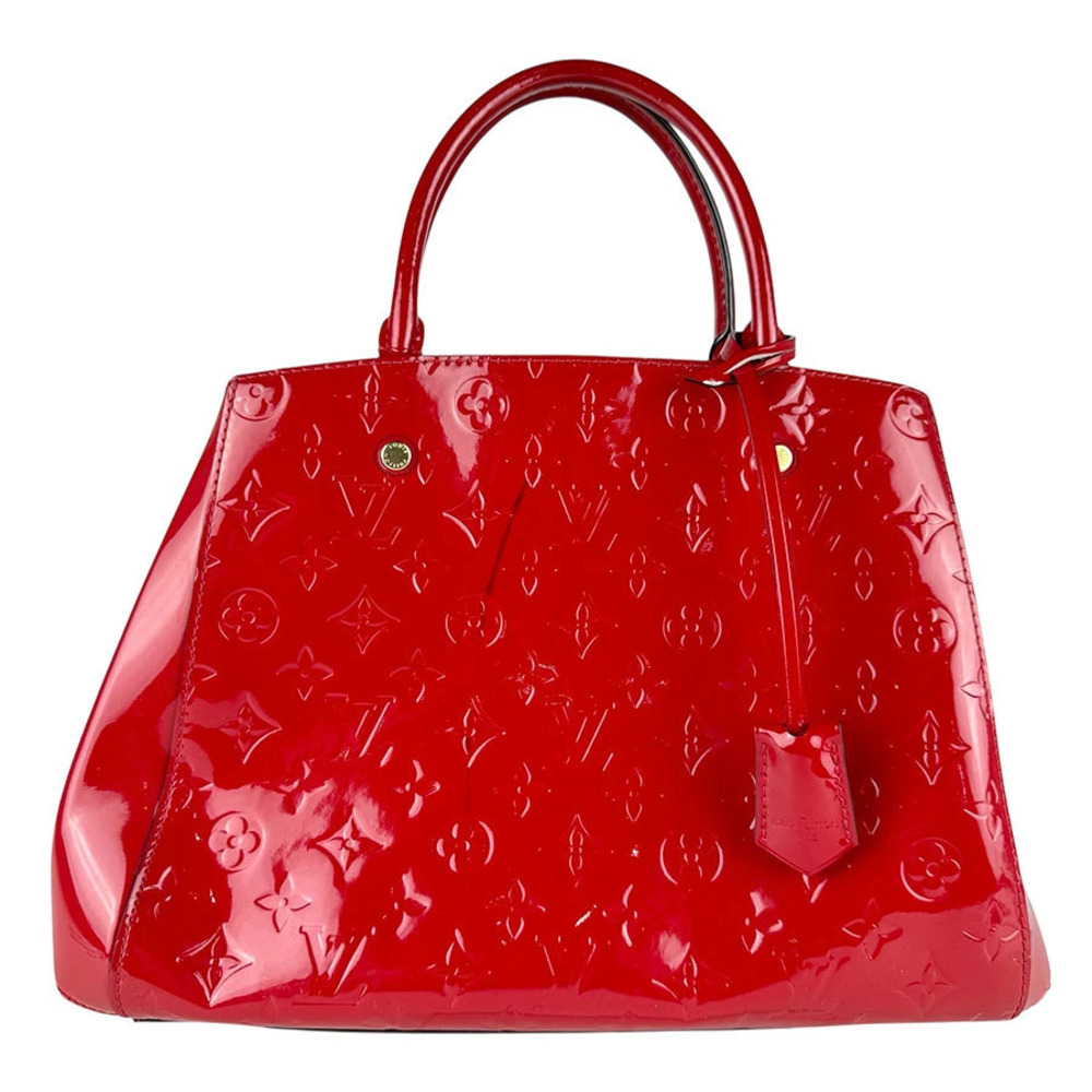 Louis Vuitton 2way Shoulder Bag Monogram Vernis Montaigne Cerise Red